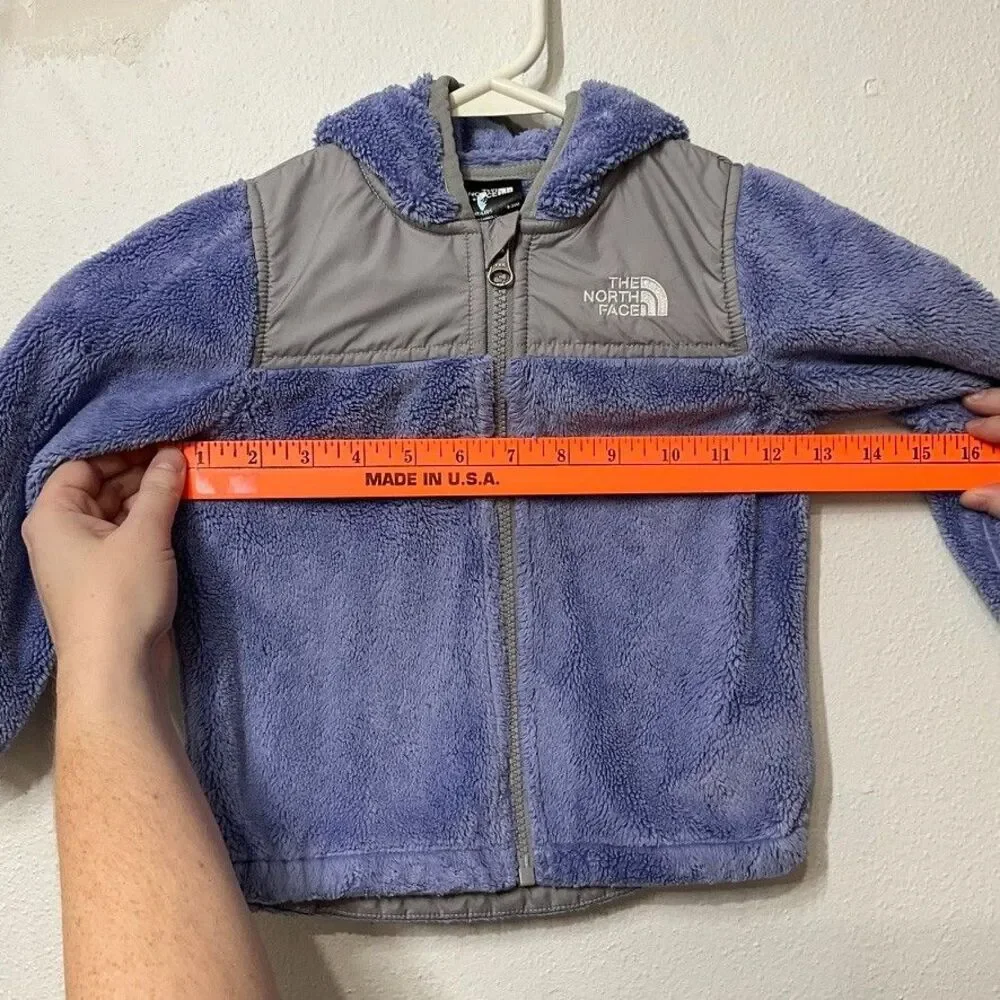 The North Face Infant Toddler Oso Fleece Hoodie Full Zip Purple Gray 18 - 24 M